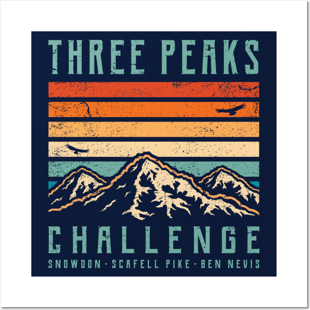 3 Peaks Challenge - Retro Wall Art by TigerTom